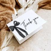 Elegante Moderne Zwarte Strik Zij Knoopt de Knoop Bedankkaart