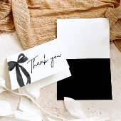 Elegante Moderne Zwarte Strik Zij Knoopt de Knoop Bedankkaart