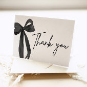Elegante Moderne Zwarte Strik Zij Knoopt de Knoop Bedankkaart