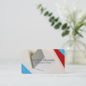 Elegante moderno profesional fresco metal simple visitekaartje (Staand voorkant)