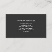 ELEGANTE MODERNO PROFESIONAL SIMPLE BLANCO NEGRO VISITEKAARTJE (Achterkant)