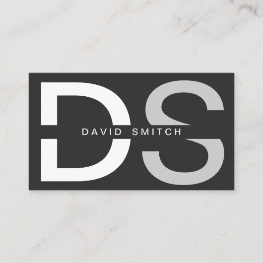 ELEGANTE MODERNO PROFESIONAL SIMPLE BLANCO NEGRO VISITEKAARTJE (Voorkant)
