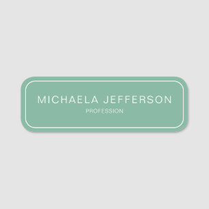 Elegante modieuze Mint Green Modern Professional Naamplaatje