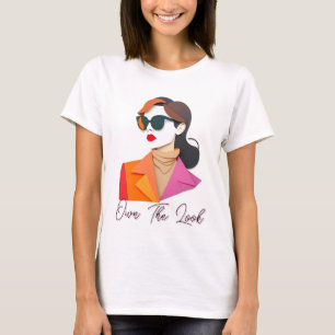Elegante modieuze vrouw t-shirt
