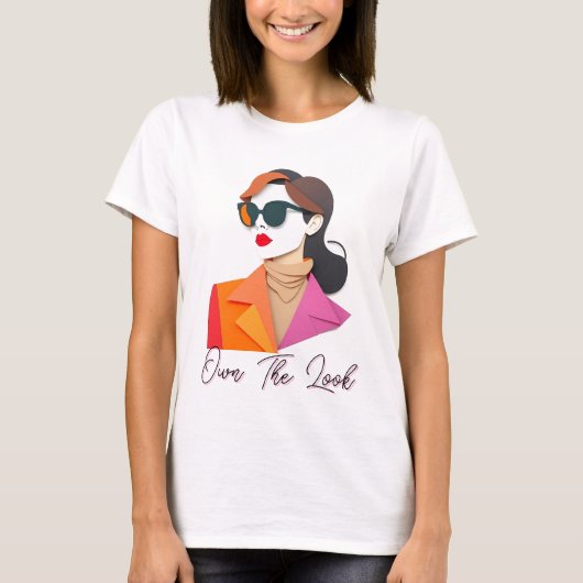 Elegante modieuze vrouw t-shirt (Voorkant)