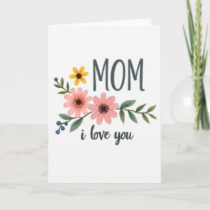 Elegante Moeder Bloemrijke Liefde Kaart