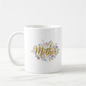 Elegante Moeder Bloemrijke Script Koffiemok (Links)