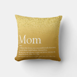 Elegante Moeder Definitie Citaat Goud Glitters Mod Kussen