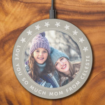 Elegante moeder dochter taupe gepersonaliseerde fo