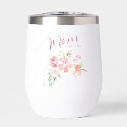 Elegante moeder Est Jaar Blush Roze Bloemen Waterv