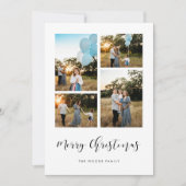 Elegante Moeder Kerstmis Prettig Kerstfeest 5 Foto Feestdagenkaart (Voorkant)