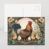 Elegante Moeder Kip Met Kuikens Briefkaart (Voorkant / Achterkant)