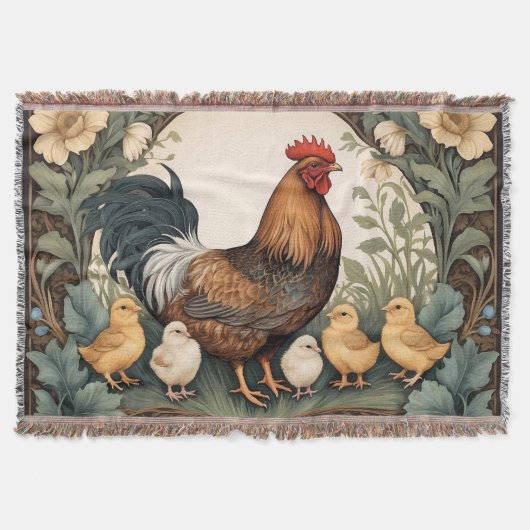 Elegante Moeder Kip Met Kuikens Deken (Voorkant)
