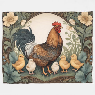 Elegante Moeder Kip Met Kuikens Fleece Deken