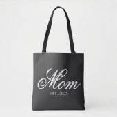 Elegante Moeder Opgericht Jaar Witte Schrift Tote Bag (Voorkant)