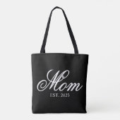 Elegante Moeder Opgericht Jaar Witte Schrift Tote Bag (Achterkant)