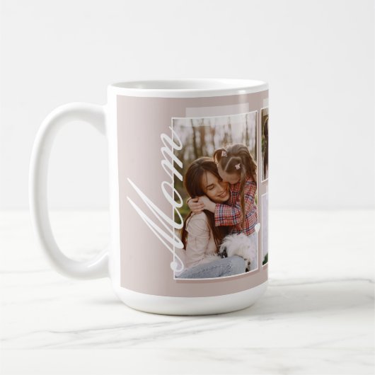 Elegante Moeder Script Snapshot Moederdag Foto Koffiemok (Links)