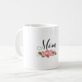 Elegante Moeder Typografie met Rozen Koffiemok (Voorkant links)