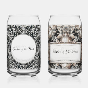 elegante moeder Vader van de bruid gepersonalise Blikvorm Glas
