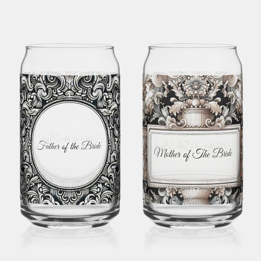 elegante moeder | Vader van de bruid gepersonalise Blikvorm Glas (Voorkant)