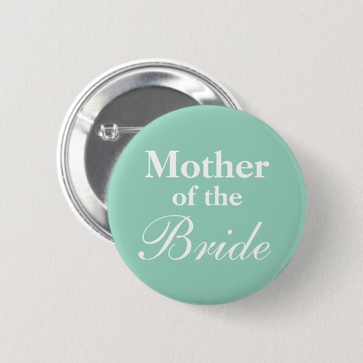 Elegante moeder van de bruid turquoise knoop ronde button 5,7 cm (Voorkant /achterkant)