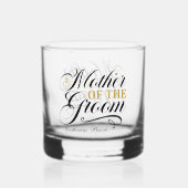 Elegante Moeder van de bruidegom voeg naam Bruilof Whisky Glas (Voorkant)