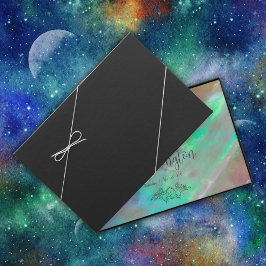 Elegante Moeder-van-Parel Groene Bruiloft Gastenboek