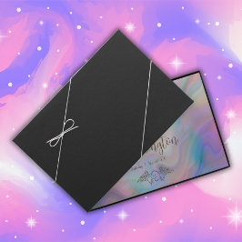 Elegante moeder-van-parel kleurrijke bruiloft gastenboek