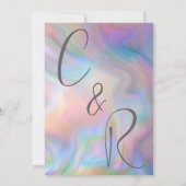 Elegante moeder-van-parel kleurrijke bruiloft kaart (Achterkant)