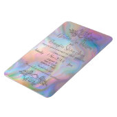 Elegante moeder-van-parel kleurrijke bruiloft uitn magneet (Linkerzijde)