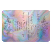 Elegante moeder-van-parel kleurrijke bruiloft uitn magneet (Horizontaal)