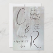 Elegante Moeder-van-Parel Lila/Grijs Save the Date Kaart (Achterkant)