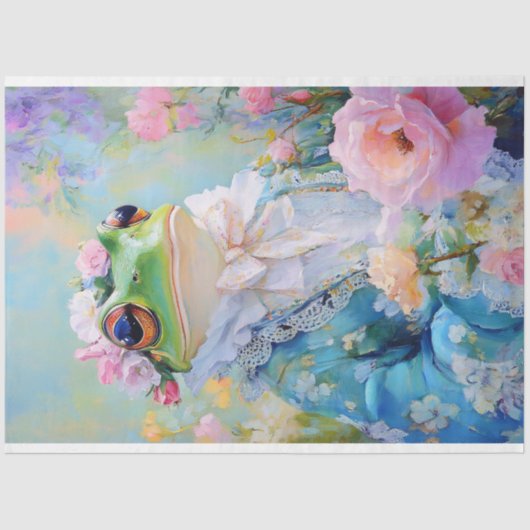 Elegante Moederdag Bloemenkikker Decoupage Tissuepapier (Voorkant)