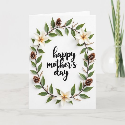 Elegante Moederdag Bloemkaart Kaart (Voorkant)