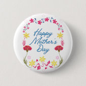 Elegante Moederdag Bloemschildering Ronde Button 5,7 Cm (Voorkant)