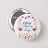 Elegante Moederdag Bloemschildering Ronde Button 5,7 Cm (Voorkant /achterkant)
