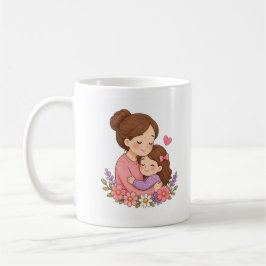 Elegante Moederdag Bloemstickers Koffiemok