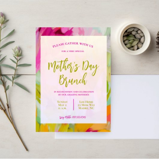 Elegante Moederdag Brunch Invitation Kaart