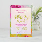 Elegante Moederdag Brunch Invitation Kaart (Staand voorkant)