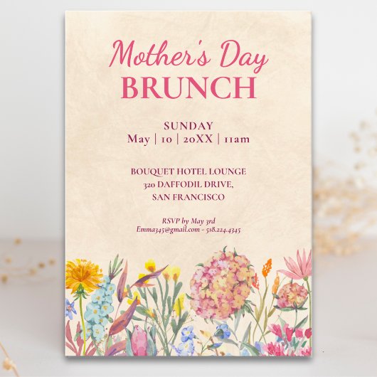 Elegante Moederdag Brunch Kaart