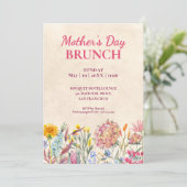 Elegante Moederdag Brunch Kaart (Staand voorkant)