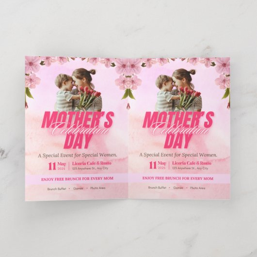 Elegante Moederdag brunch uitnodiging (Binnenlaag)
