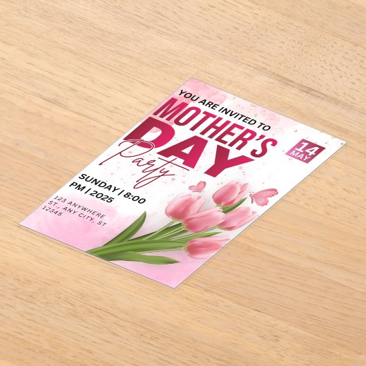 Elegante Moederdag brunch uitnodiging (Laagn)