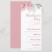 Elegante Moederdag cocktails Menu (Voorkant / Achterkant)