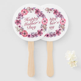 Elegante Moederdag Floral Wreath Hand Fan Handwaaier