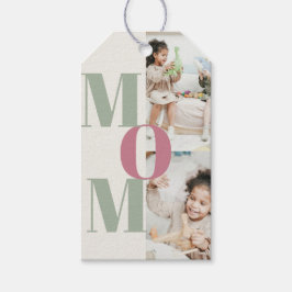 Elegante Moederdag fotocollage | MOM Letters - Cadeaulabel