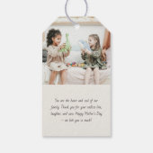 Elegante Moederdag fotocollage | MOM Letters - Cadeaulabel (Achterkant)