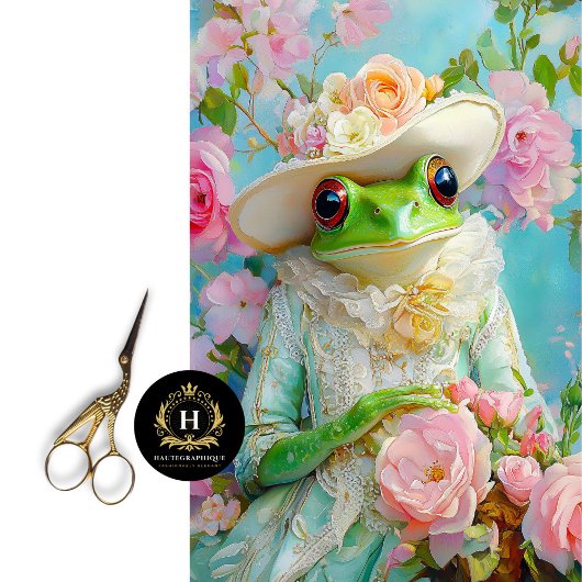 Elegante Moederdag Frog in Bloemen Pet Decoupage Tissuepapier