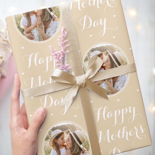 Elegante Moederdag gepersonaliseerde foto Bleek go Cadeaupapier