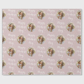 Elegante Moederdag gepersonaliseerde foto Dusty Pi Cadeaupapier (Vlak)